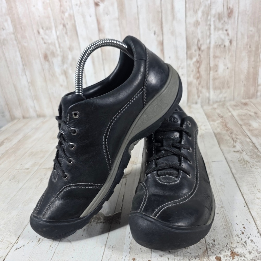 Keen Presidio Womens Black Leather Walking Shoes Low Top Sneakers 1018314 Size 9 - Picture 7 of 8